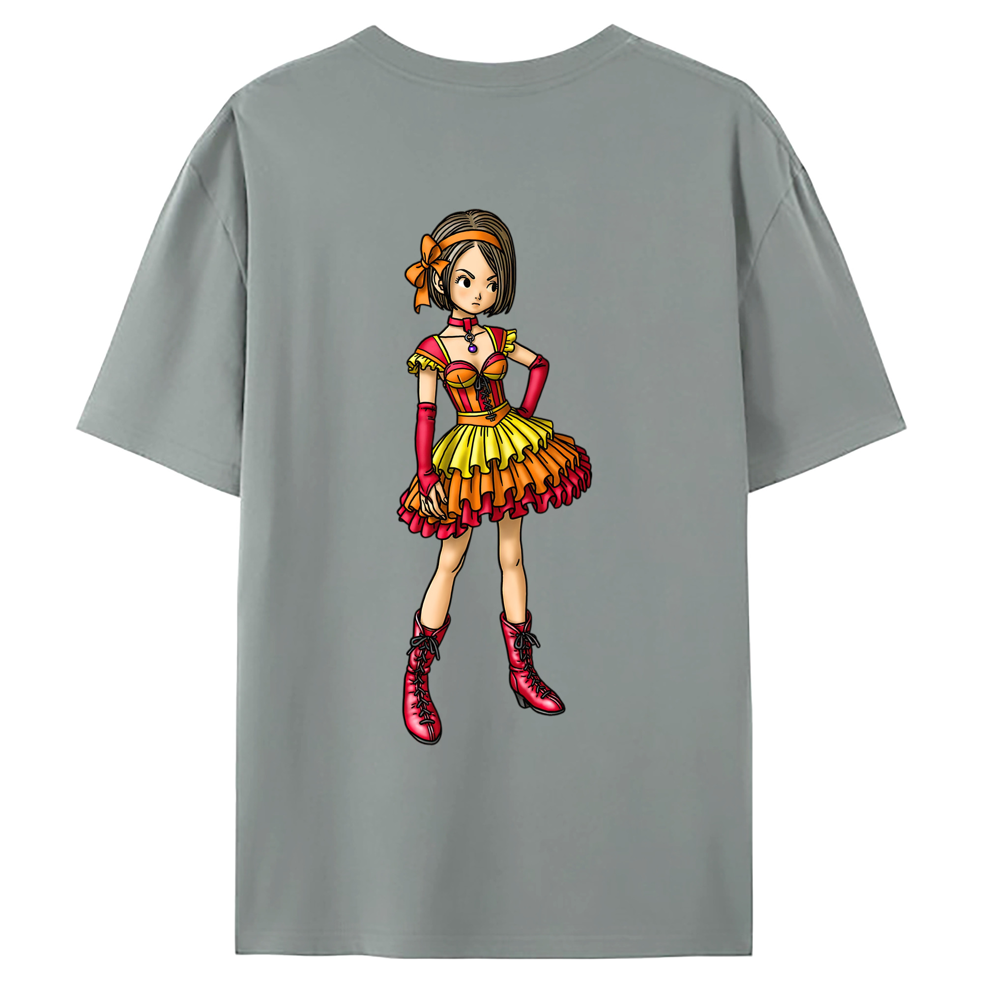（画像用） ドラゴンクエスト Doragon Kuesuto Dragon Quest 綿100％ メンズ半袖Tシャツ（バックプリント） 通気性